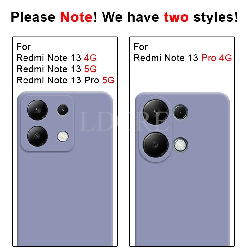For Xiaomi Redmi Note 13 Case Liquid Silicone Cover Redmi Note 13 Pro Plus Case TPU Protective Phone Case Redmi Note 13 Cover