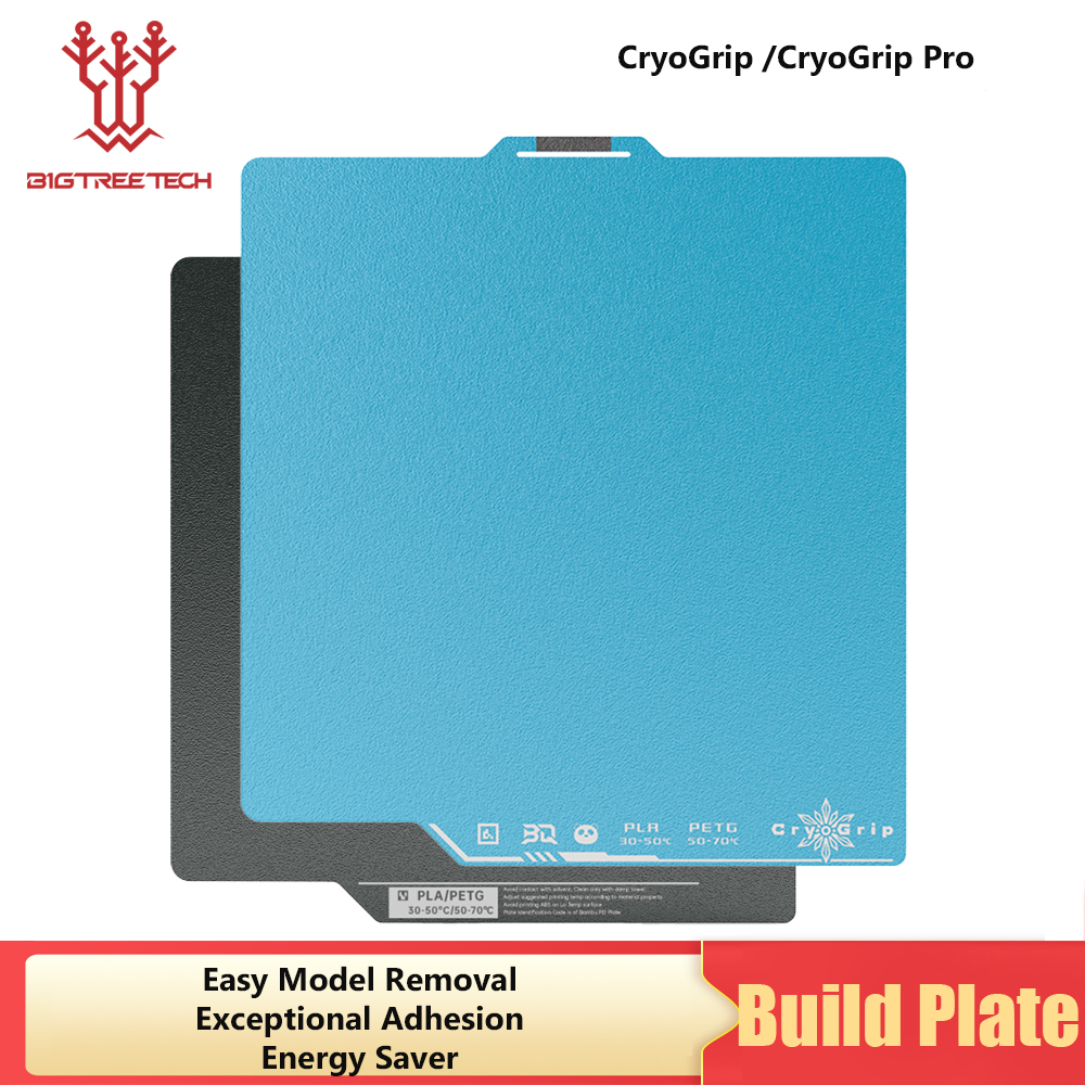 BIQU Panda สร้างแผ่น CryoGrip/CryoGrip Pro 257x257 มม.เหล็กสองด้าน Textured สําหรับ BambuLab P1P P1S A1 3D เครื่องพิมพ์