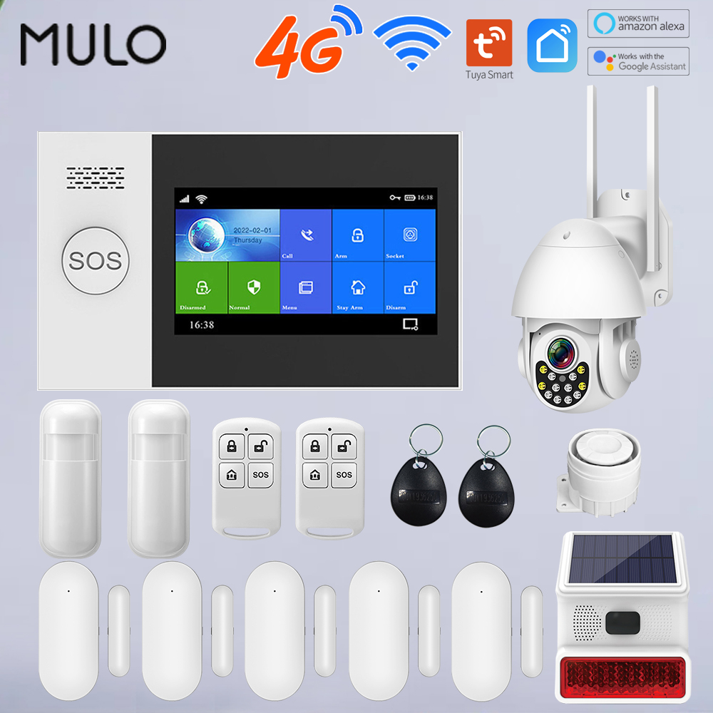 Alarma de casa inteligente Tuya 4G, alarmas de seguridad WIFI para casa, pantalla táctil, alarmas de apartamento, compatible con aplicación Smart Life Alexa