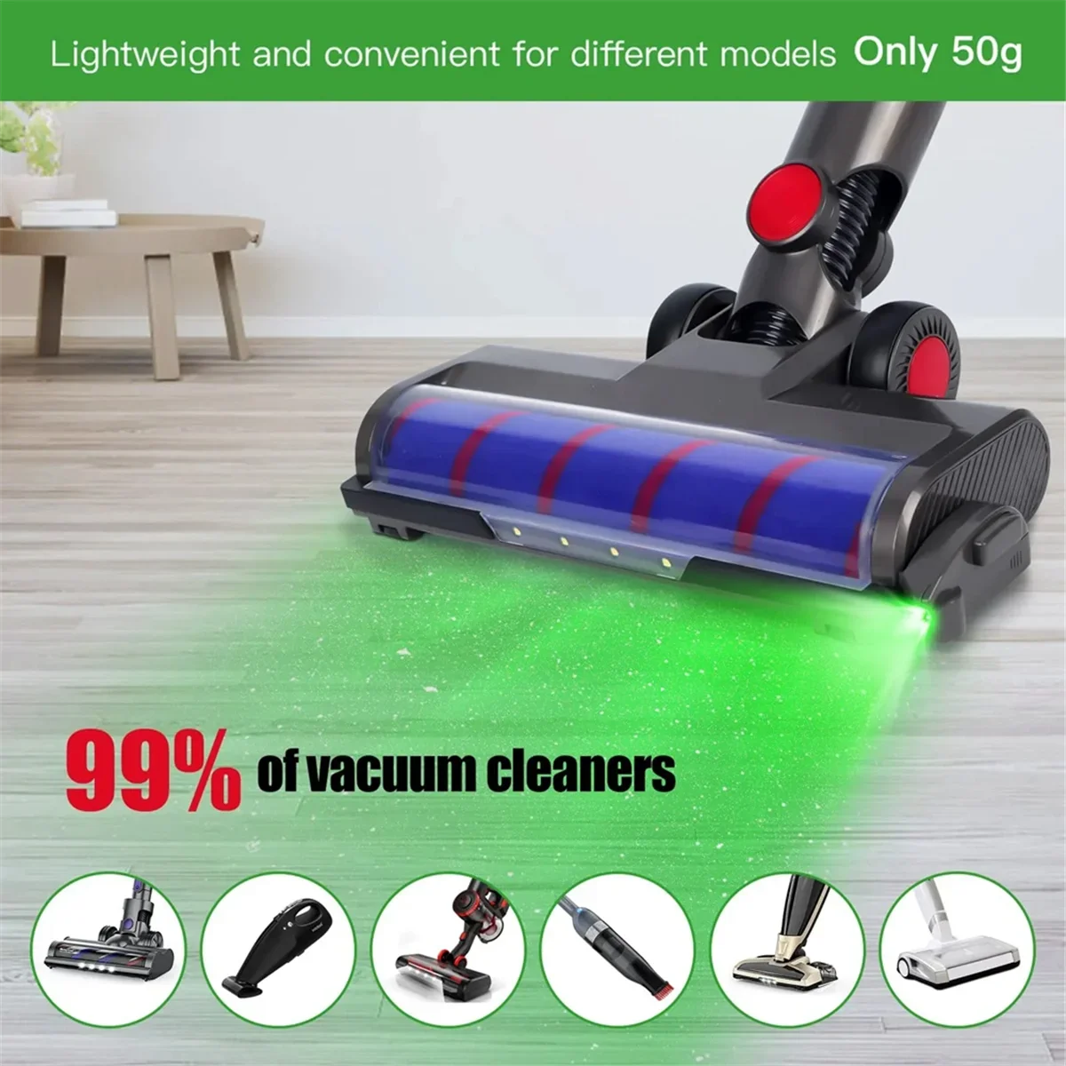 Luces láser para aspiradora, pantalla de polvo, lámpara LED, polvo claramente Visible debajo de la luz, piezas universales para aspiradoras
