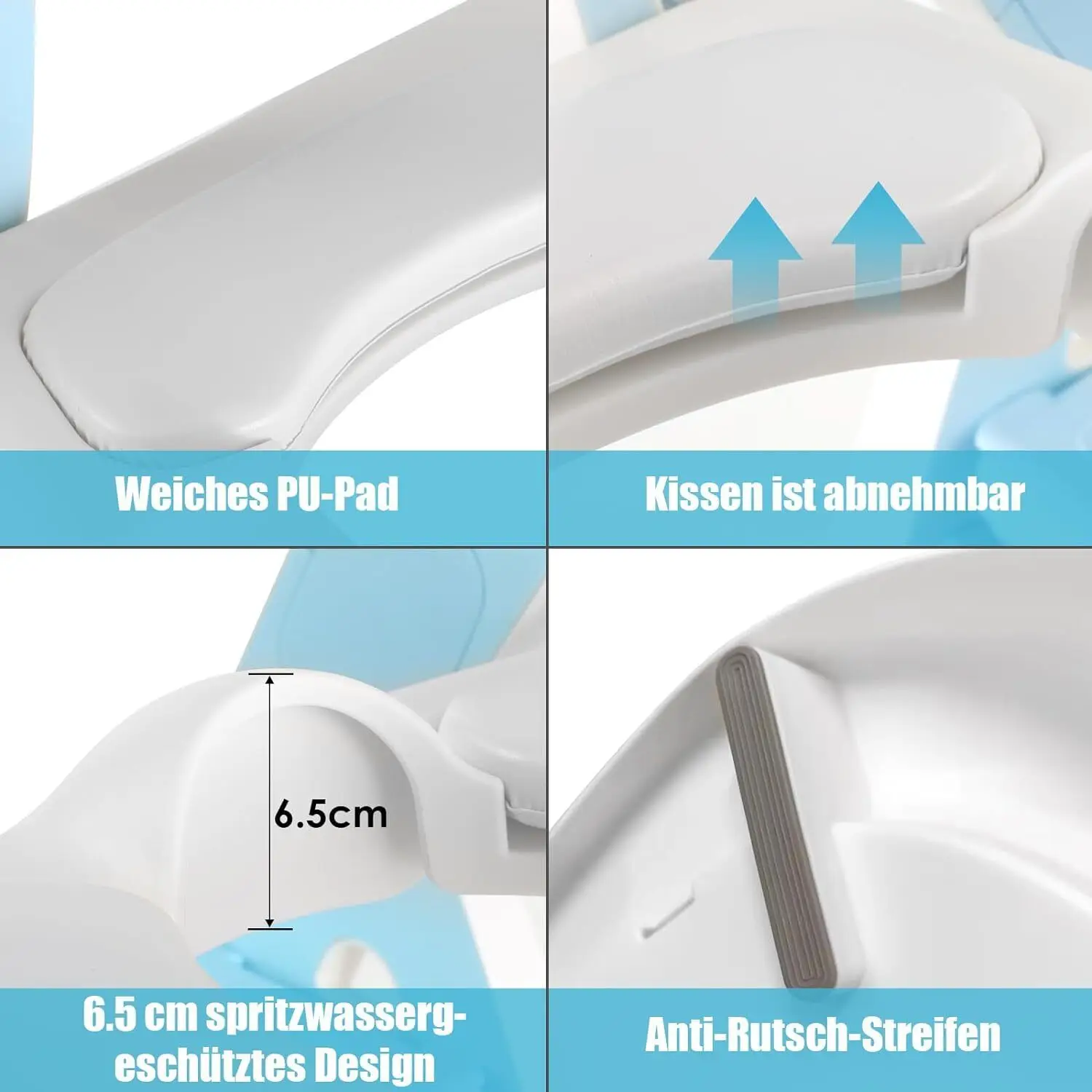 Sedile WC per bambini con scale Sedile WC per bambini 2in1 con sgabello, supporto triangolare, vasino con imbottitura in PU