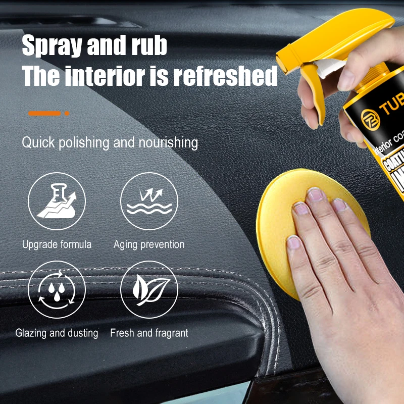 Agente de revestimiento Interior de coche, pulverizador sin agua de múltiples usos para el cuidado de los coches, reacondicionado para descontaminación y eliminador de polvo