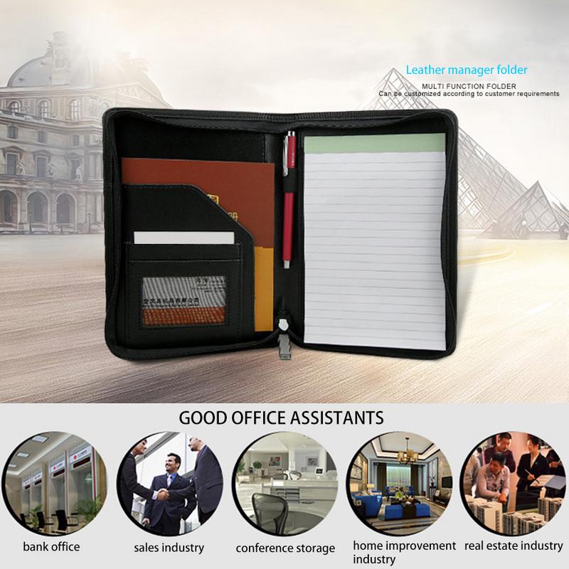 A5 PU Leder Ordner Business Padfolio Manager Multi-funktion Büro Organizer Planer Notebook Schule Büro Treffen Ordner
