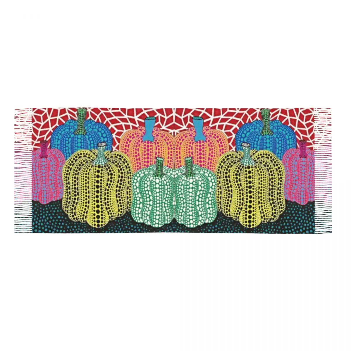 Bufanda de Arte de calabaza con estampado personalizado para hombres y mujeres, bufandas cálidas de invierno, chales Yayoi Kusama, tres Polkadot