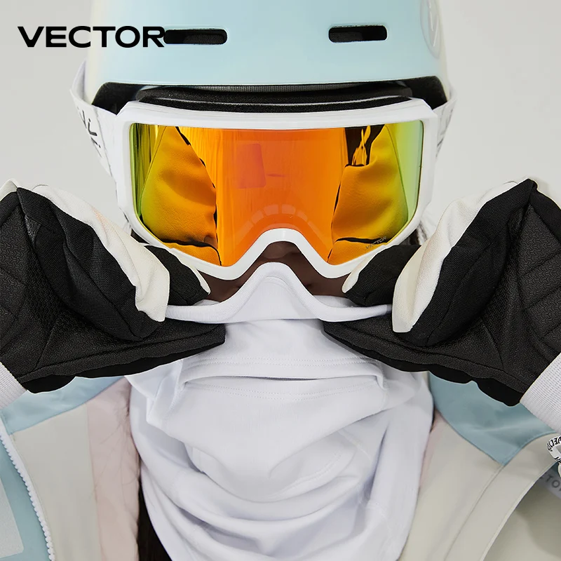 VECTOR 二重層磁気スキーメガネ UV400 保護曇り止めスノーボードゴーグル男性 & 女性用耐衝撃性マスク付き
