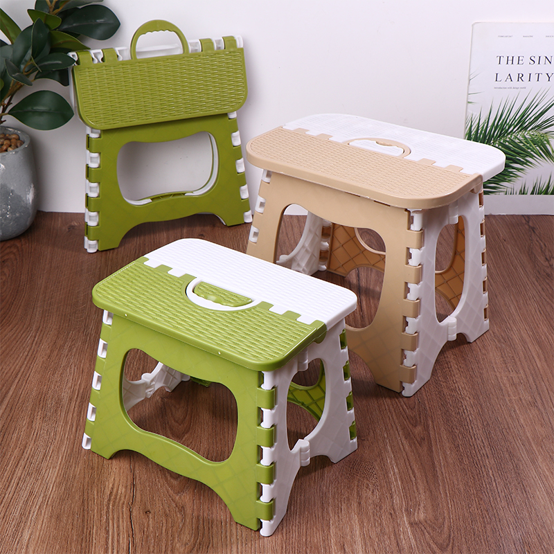 1-teiliger Mehrzweck-Handheld-Fußhocker, verdickter Fußhocker, leichter klappbarer Tritthocker, rutschfester Kunststoff, kleine Bänke für die Küche