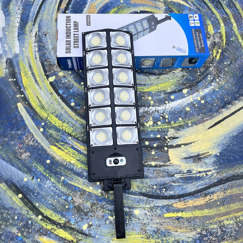 WA6 Nova luz de rua integrada solar externa com pátio de detecção de corpo humano com controle remoto Luz de jardim à prova d'água