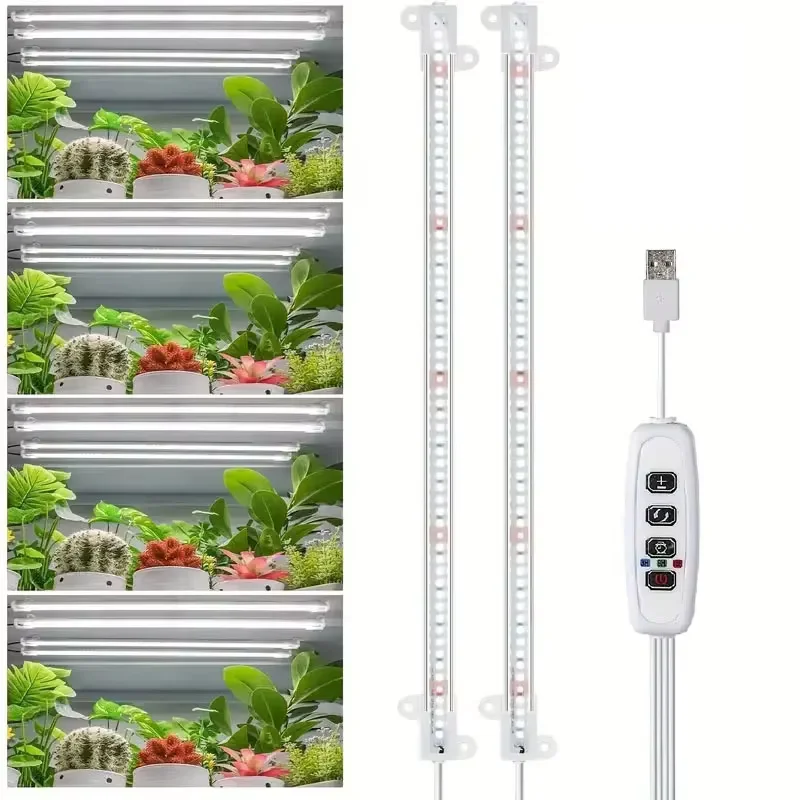 1/2/3/4 LED Grow Lightแถบสําหรับพืชในร่มUSBเต็มสเปกตรัมPhytoโคมไฟหรี่แสงได้จับเวลาต้นกล้าผักพืชปลูกแสง