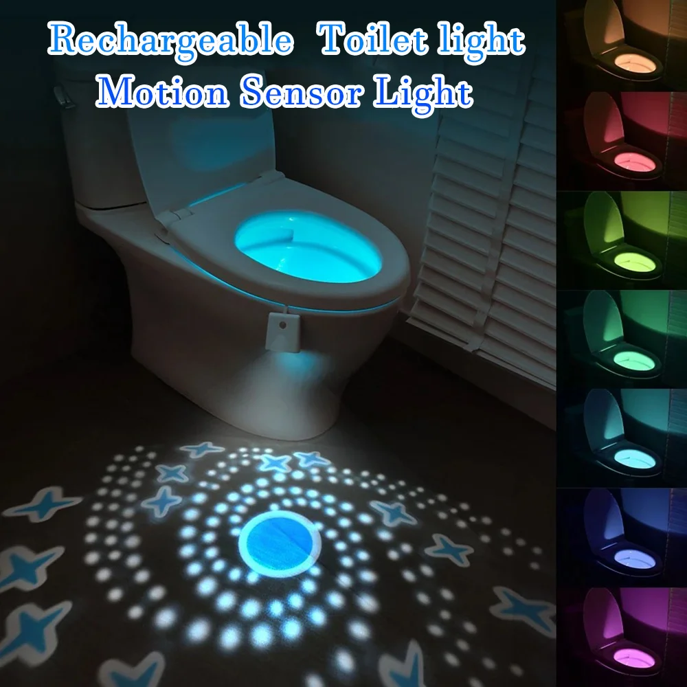 トイレナイトライトモーションセンサーライトトイレ LED ライト 7 色充電式 LED ナイトランプ浴室洗面所の装飾