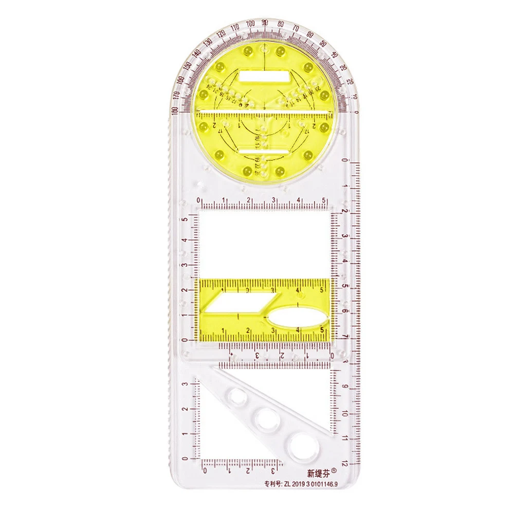 Multifunctional Geometric Ruler Geometric Drawing Template Measuring Tool For School Student Office Architecture Measuring  Rule