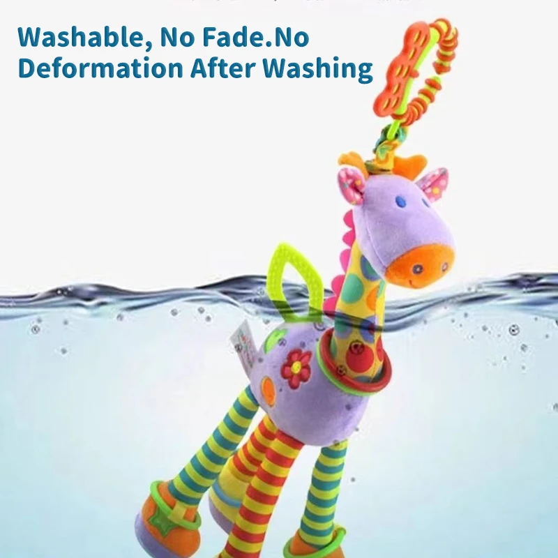 New Soft Giraffe Zebra Animal Handbells Rattles Mobile Plush Giraffe Toys Infant Development Handle Toys Baby Giraffe Rattle Toy