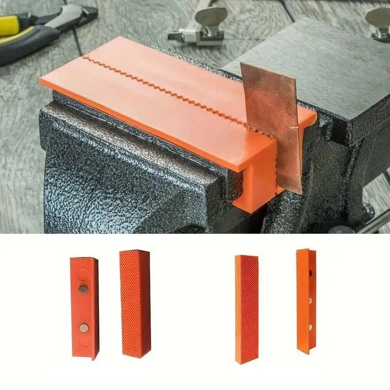 Almohadilla de mandíbula de banco magnético de 4/5/6 pulgadas, empuñaduras de soporte de tornillo de banco multiranura de alta resistencia para fresadora para perforadora, 2 uds.
