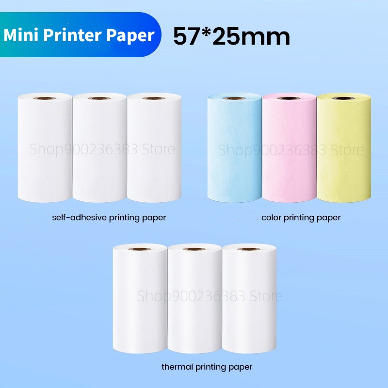 Mini imprimante Portable papier thermique universel 57mm auto-adhésif papier étiquette autocollant pour Mini imprimante impression instantanée enfants caméra