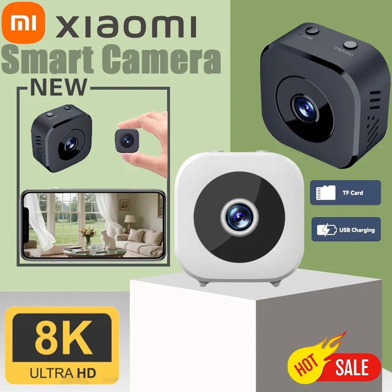 Xiaomi Mini cámara de seguridad Pro 8K FullHD WiFi vigilancia con Audio bidireccional detección de movimiento cámara de seguridad de visión nocturna infrarroja
