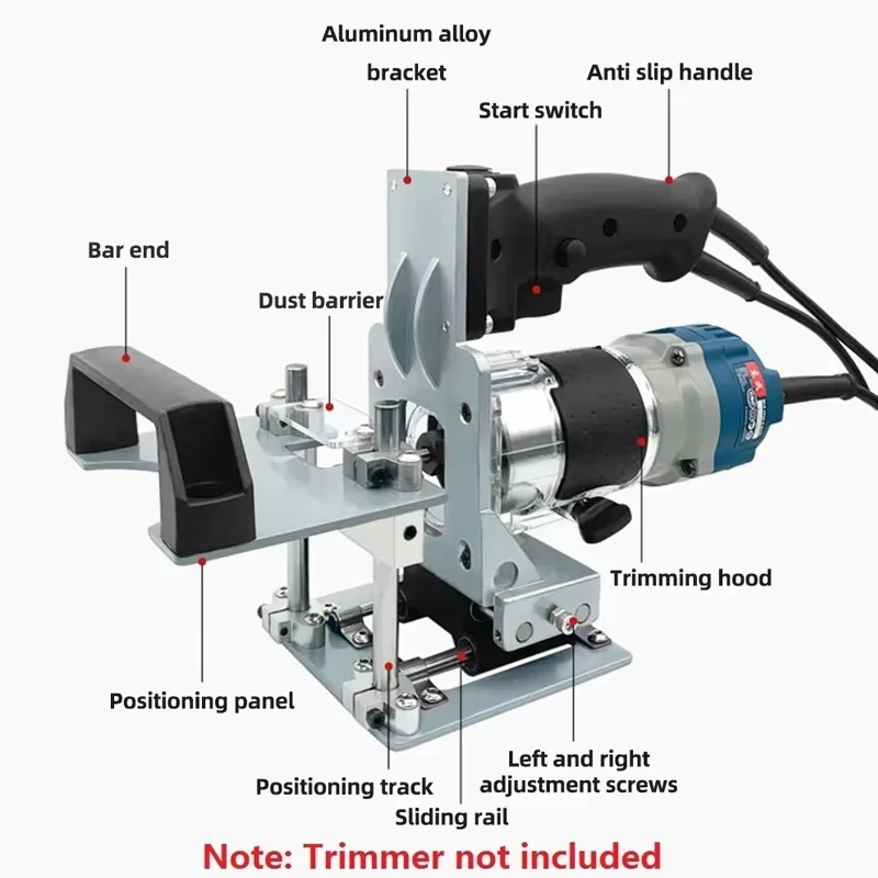 Mini máquina ranuradora 2 en 1, localizador de ranuras para carpintería, soporte de punzón, recortadora portátil, fresadora, estantes de posicionamiento