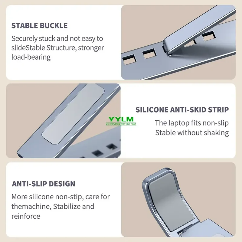 YYLM N8 soporte para portátil de aluminio para Macbook ajustable portátil más soporte para portátil soporte de refrigeración soporte plegable para portátil
