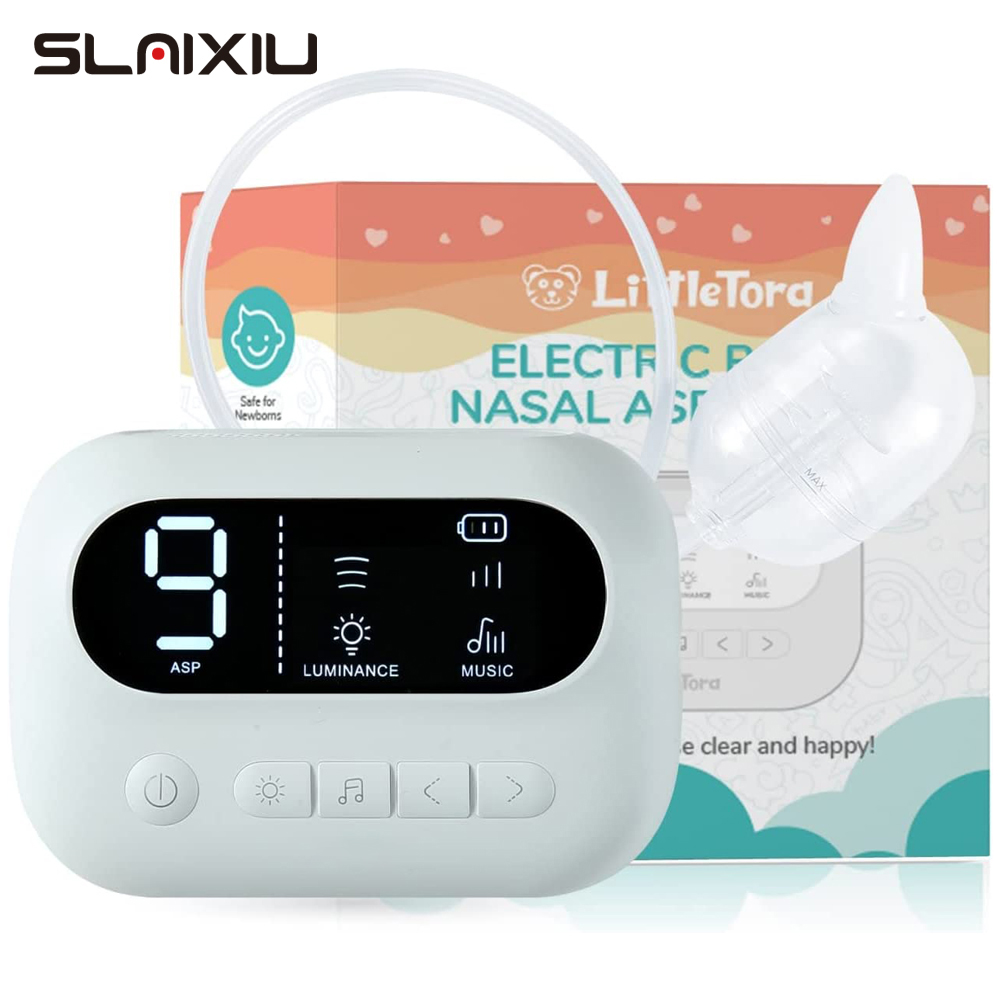 Aspirador Nasal para bebé, limpiador de nariz eléctrico con música integrada y luz nocturna, succionador de nariz recargable para bebés