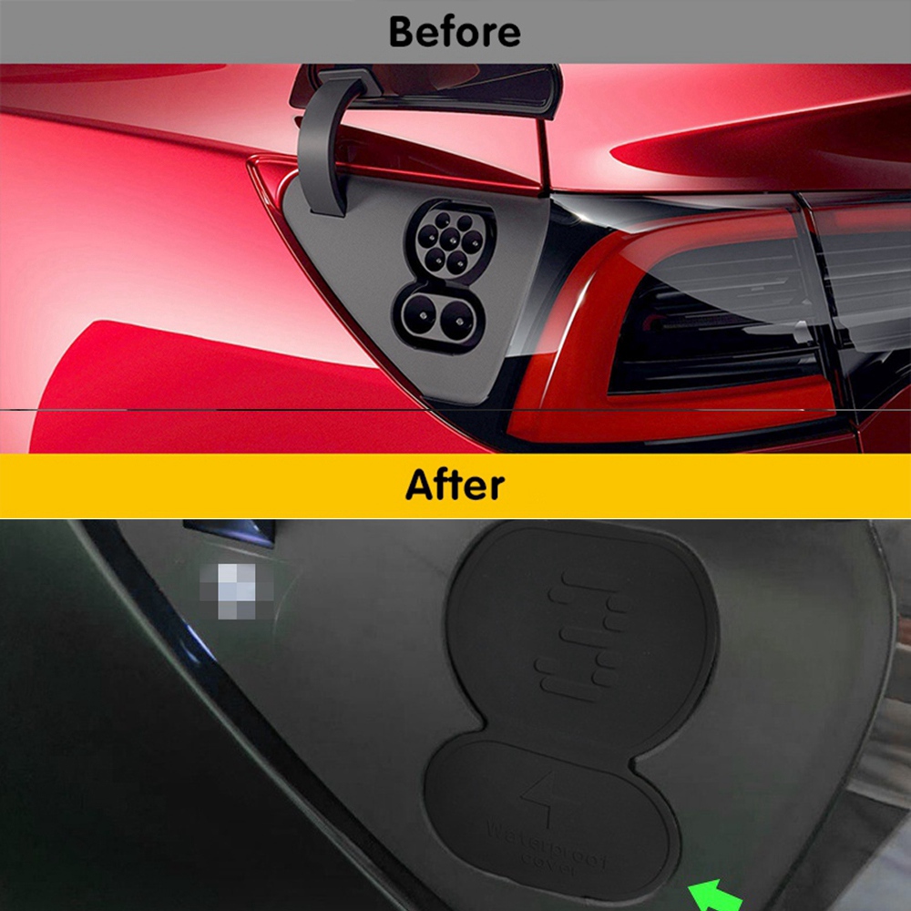 Funda de silicona para cargador de coche, cubierta protectora para puerto de carga a prueba de polvo, impermeable, Model 3 para Tesla, EU