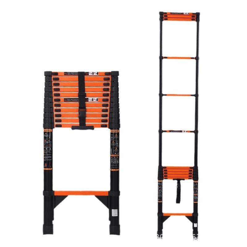 Escalera recta multifuncional moderna de aleación de aluminio, escalera plegable telescópica para el hogar, junta en espiga para ingeniería