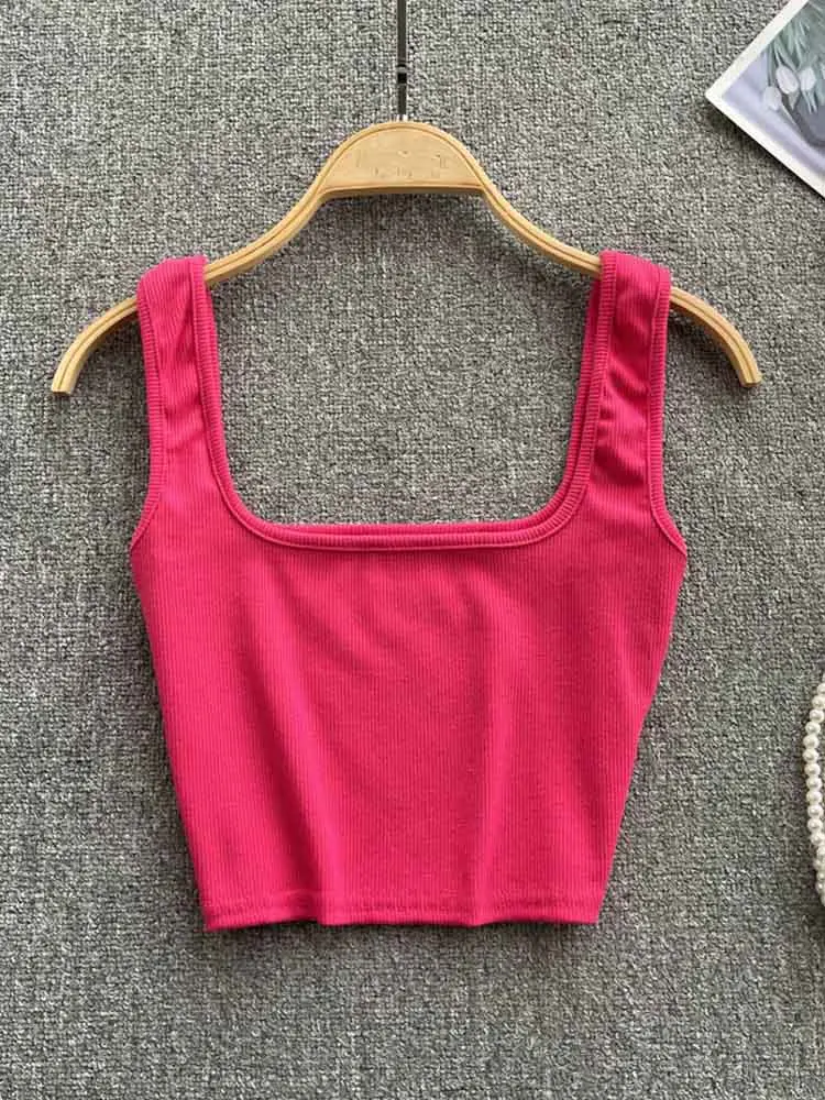 女性のためのセクシーなホルターネックタンクトップ,タイトフィット,無地,ノースリーブTシャツ,y2k