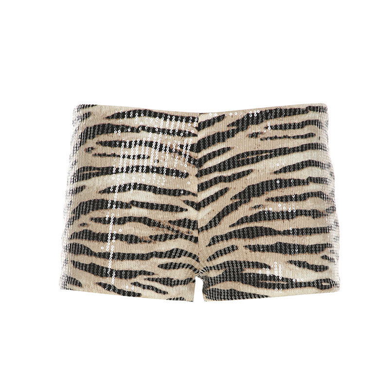 HEYounGIRL-pantalones cortos con estampado de leopardo y lentejuelas para mujer, ropa para discoteca, disfraz ajustado de cintura baja Y2K, Mini pantalones cortos, trajes de fiesta para mujer de verano