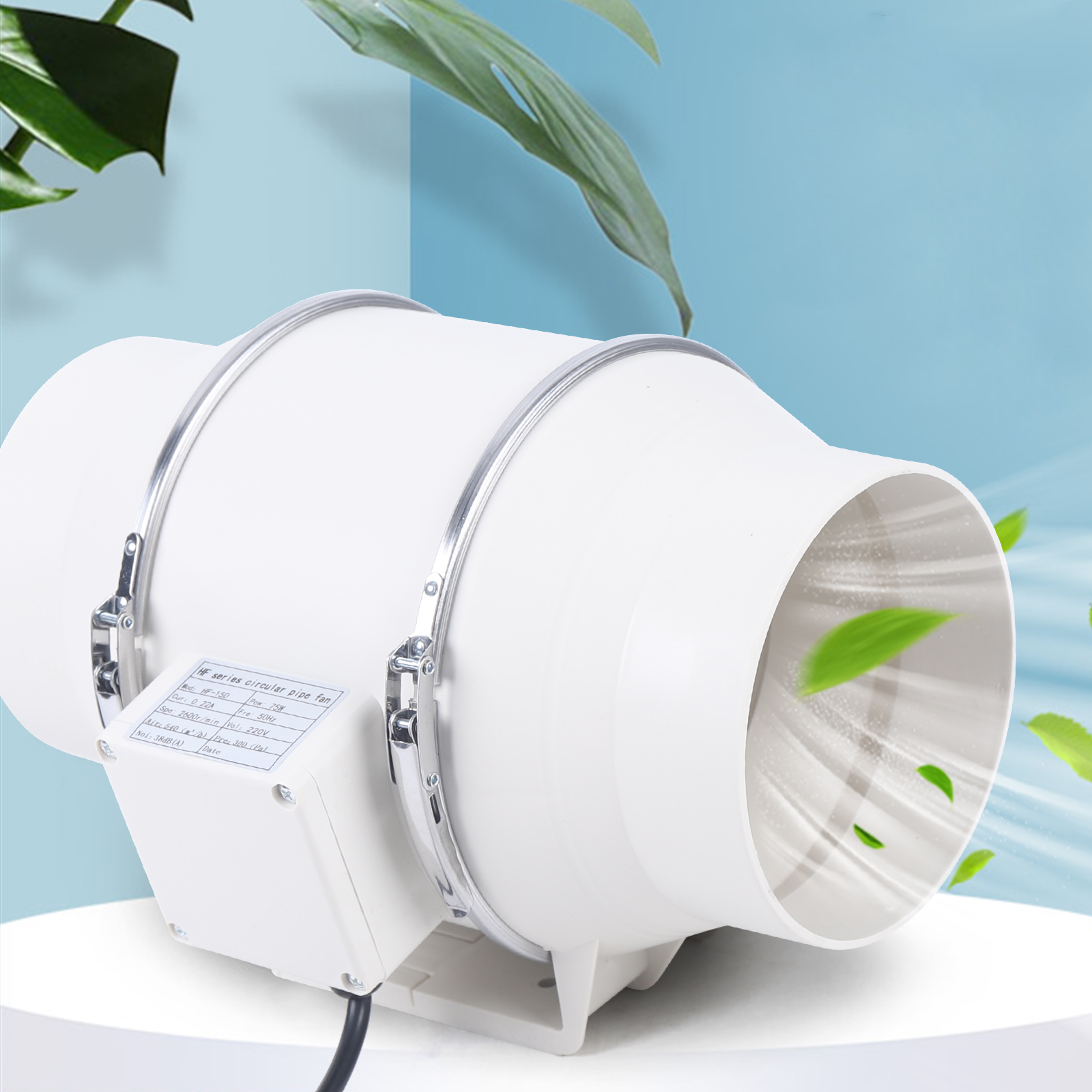 220 V 75 W Rohrventilator mit Kugellagern, belüfteter Rohrleitung, 2600 U/min, für Zuhause, Hotel, Lager