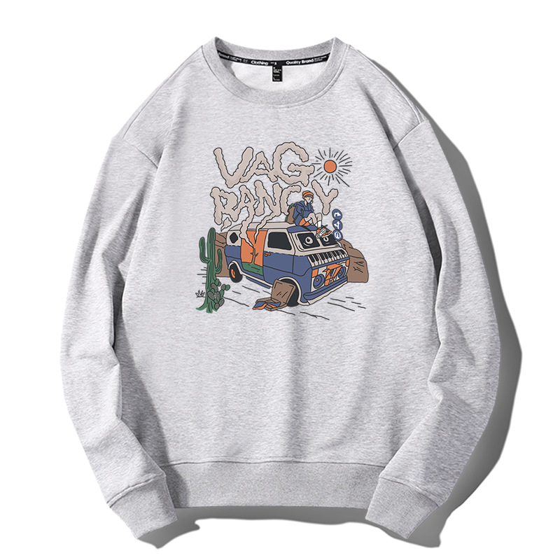 Harajuku Hoodie Y2k kasual pria, Atasan Tipe longgar populer anak muda musim gugur dan musim dingin, motif tren malas Y2k, Hoodie leher bulat baru, 2023