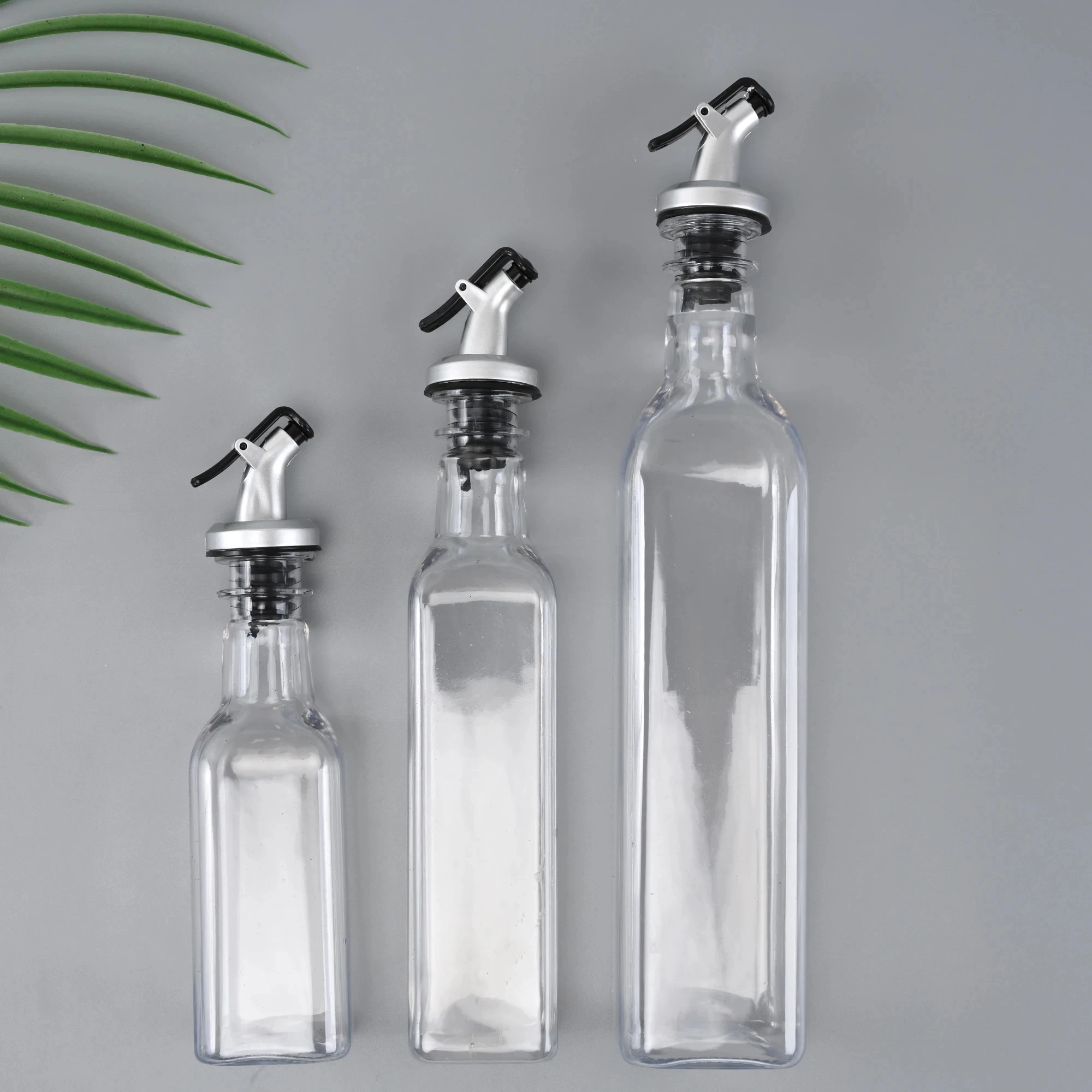 Bote de aceite de 150ML/250ML/500ML, botella de plástico a prueba de fugas para condimentos de cocina, salsa de soja, vinagre, botella de aceite de oliva transparente