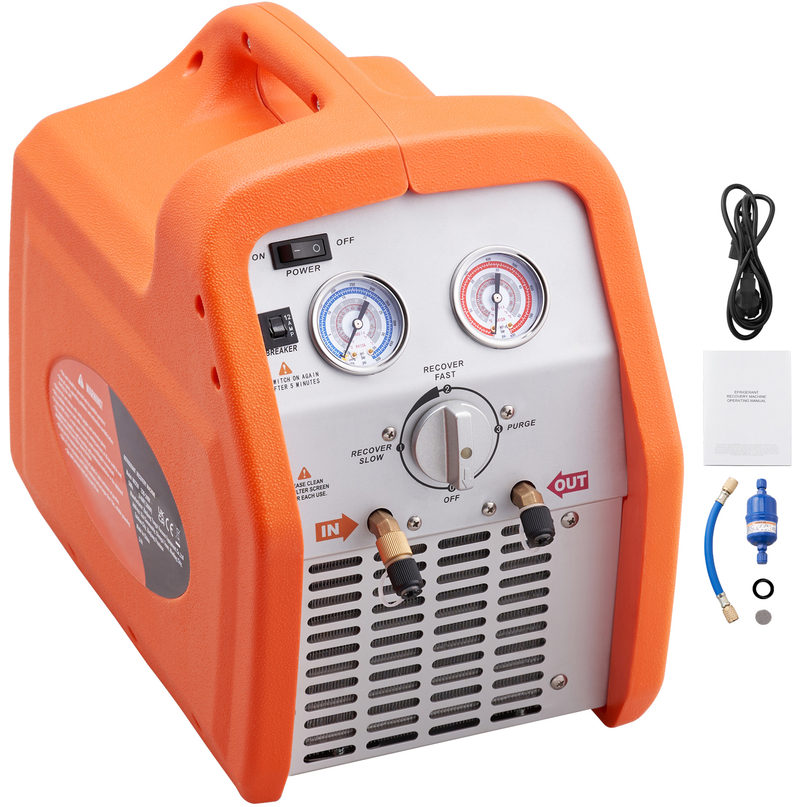 SucceBuy 3/4 1 PS Kältemittel-Rückgewinnungsmaschine, tragbare AC-Rückgewinnungsmaschine, 60 Hz Wiederherstellungsmaschine, HVAC für Auto-Klimaanlage
