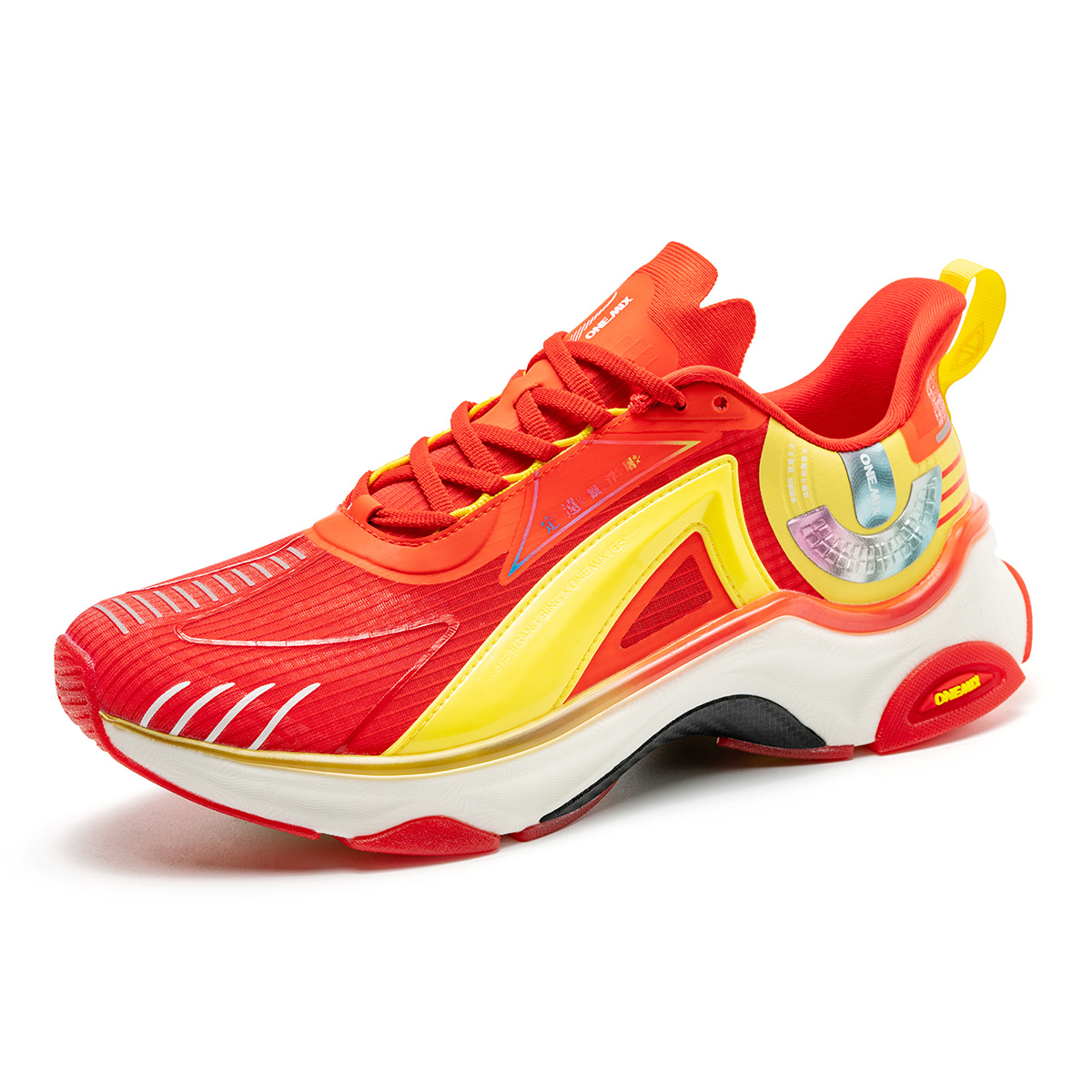 ONEMIX-Chaussures de course à coussin rouge pour hommes et femmes, baskets respirantes et résistantes à l'usure, marche, entraînement, fitness, jogging, 2023