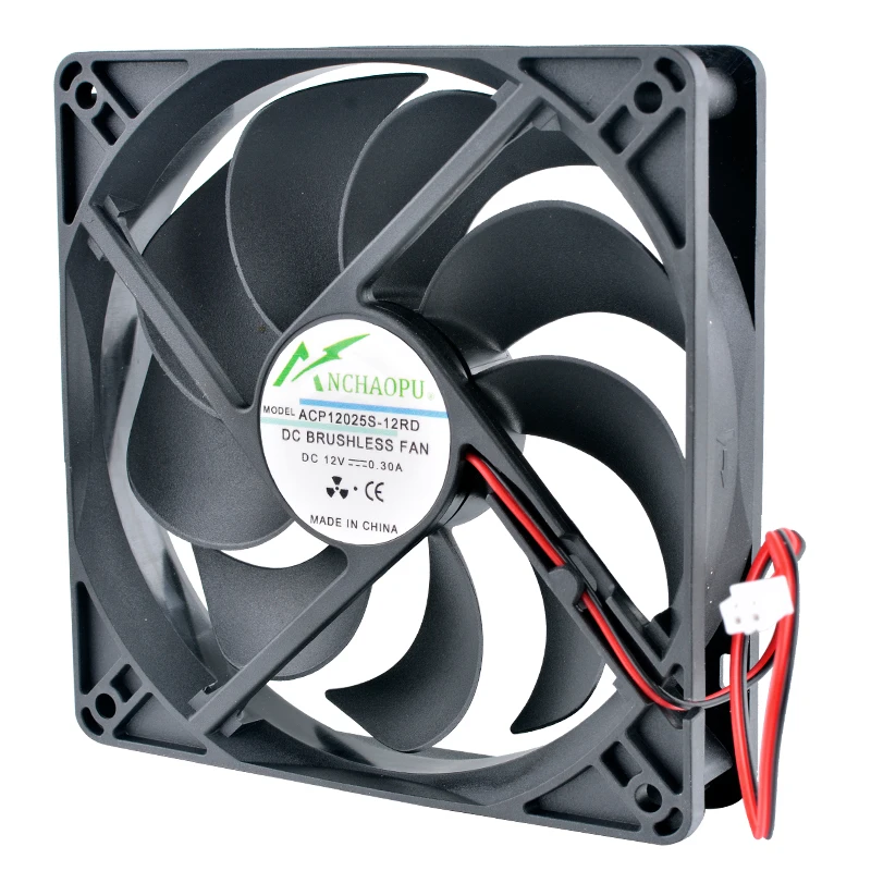 ACP12025S 12 cm 120 mm Lüfter 120 x 120 x 25 mm DC12 V 0,30 A 2000 U/min Hochgeschwindigkeits-Lüfter für Gehäuse-Netzteil