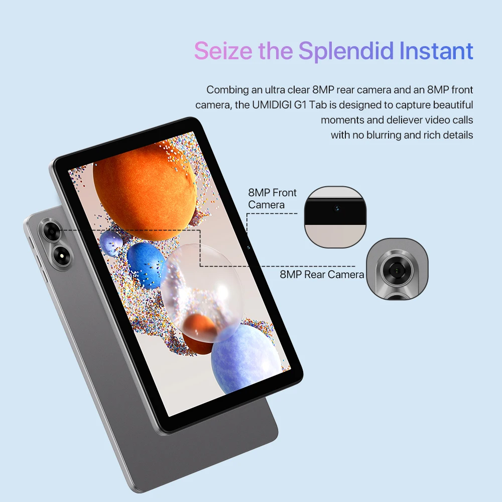 UMIDIGI G1 Tab Android 13 Smart tablet 10.1" HD Display 8(4+4) GB+64GB 1TB Expand, 5G/2.4G WiFi WIFI6 60Hz 6000mAh Mega Battery