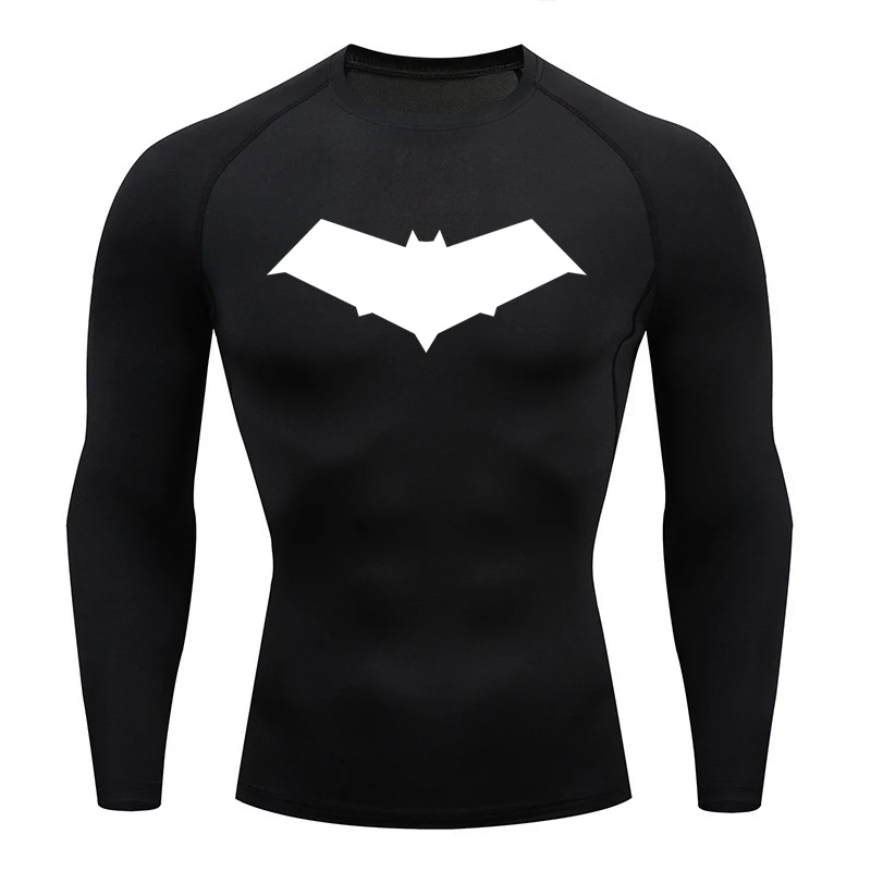 Camicia a compressione T-shirt da corsa da uomo Manica lunga Bodybuilding Fitness Top Sudore Allenamento in palestra Seconda pelle Rashgarda MMA Short