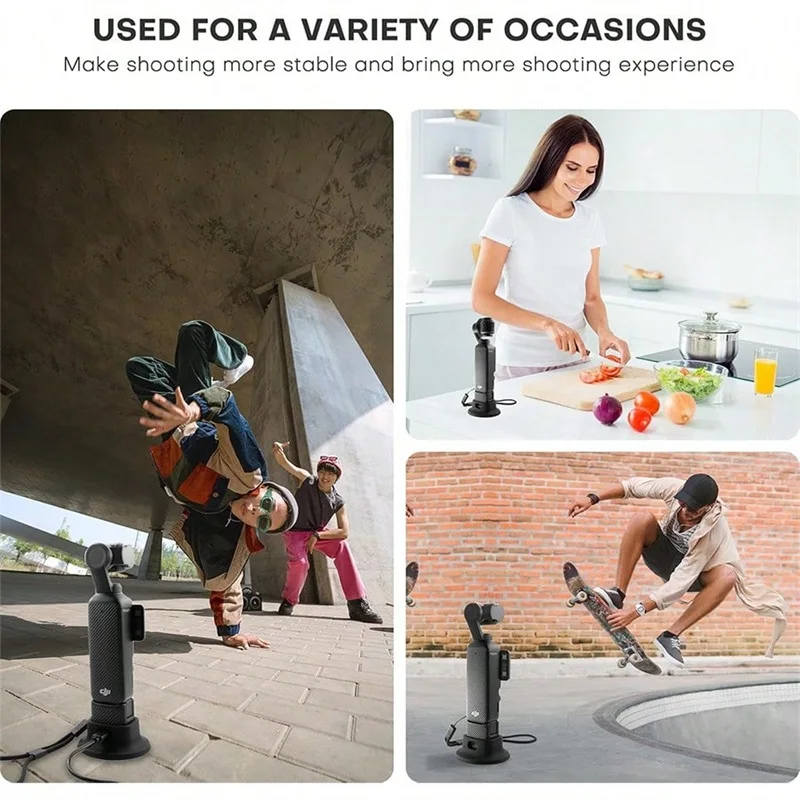 Base de soporte de cámara para DJI Osmo Pocket 3, soporte de escritorio estable antideslizante, apertura de carga reservada con base de silicona