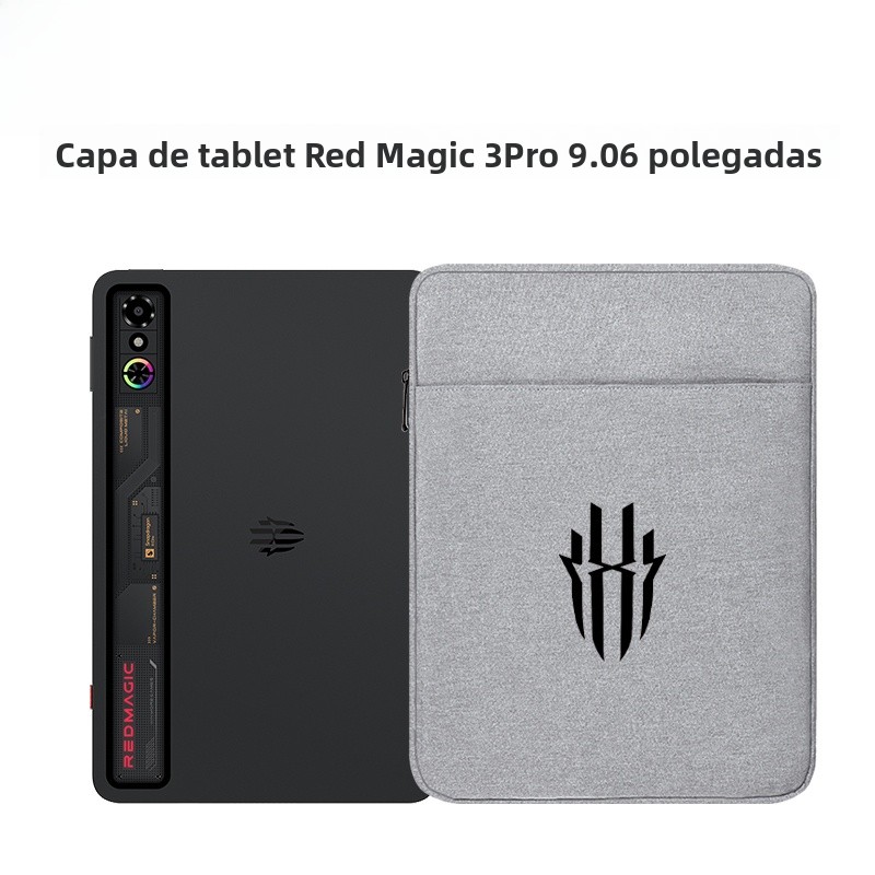 Capa Protetora para Tablet Gamer Nubia Red Magic 3Pro, Bolsa de Armazenamento Interna em Lã de 906 Polegadas para Acórios ...