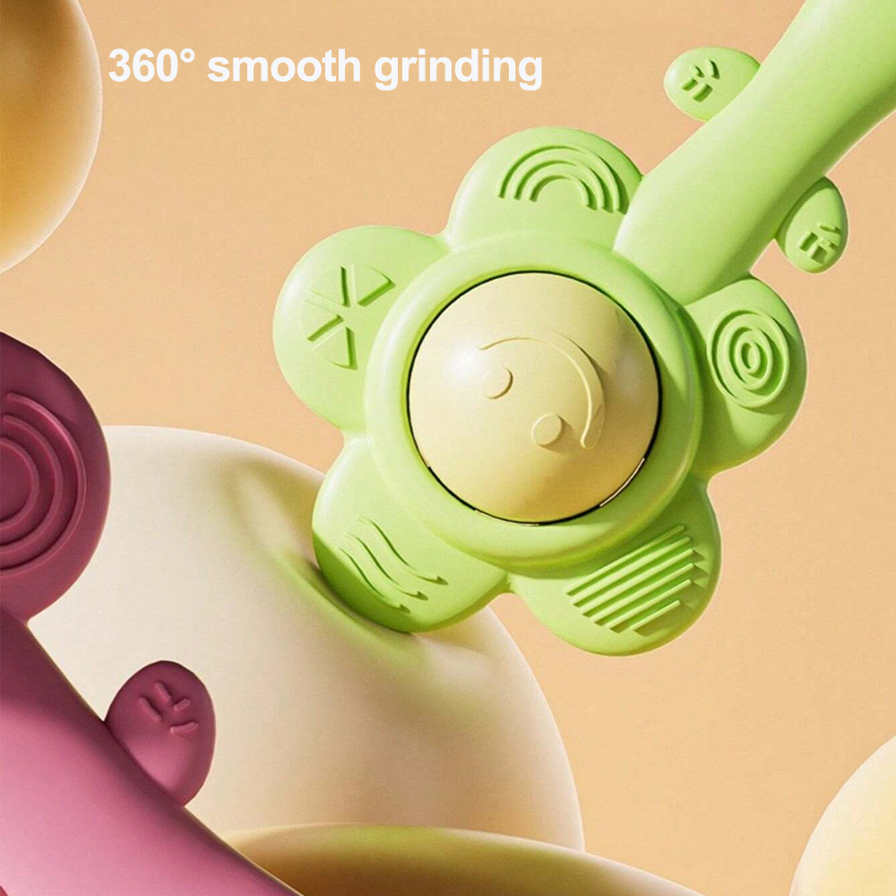 3-in-1Baby Teething Rattle with Chewable Gripper&Shaker Sensory Toy to Boost Vision/Hearing Unisex Gift for Birthdays/Holidays