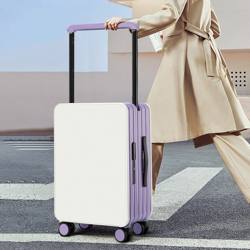 กระเป๋าเดินทางล้อลากแบบถือกว้างมีรหัสกระเป๋าเดินทางกระเป๋าเดินทางขนาด20 "24" หลากสีสำหรับเดินทาง