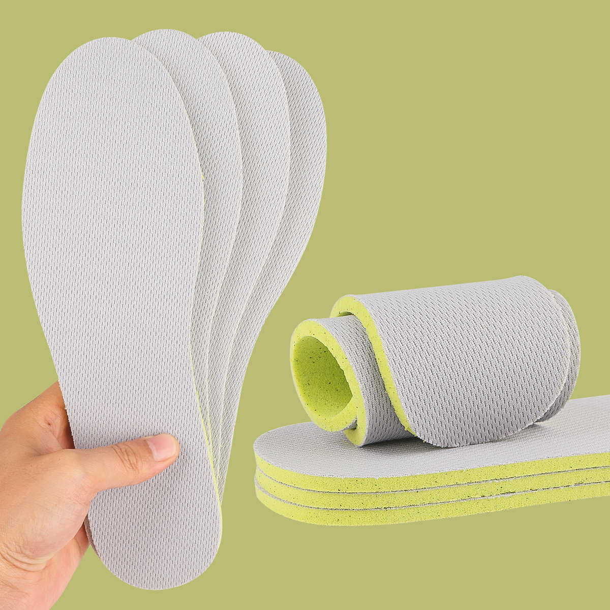 Uomo Donna Solette Deodorante Morbido Assorbimento degli urti Scarpe sportive Pad Traspirante Solette sportive da passeggio vigorosamente Unisex
