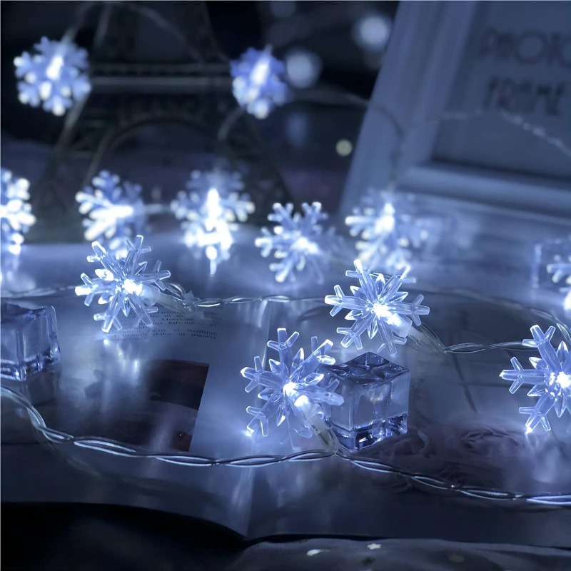 10/20/80 Leds Sneeuwvlok String Garland Fairy Lights USB/Batterij Aangedreven Kerstboom Vakantie Nieuwjaar Slaapkamer decoratie Lampen