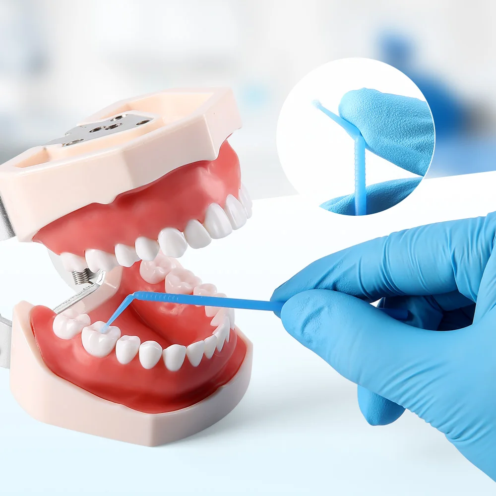 100 uds/barriles microcepillo Dental aplicadores desechables puntas Micro cepillo limpieza 1,2/1,5/2,0/2,5mm