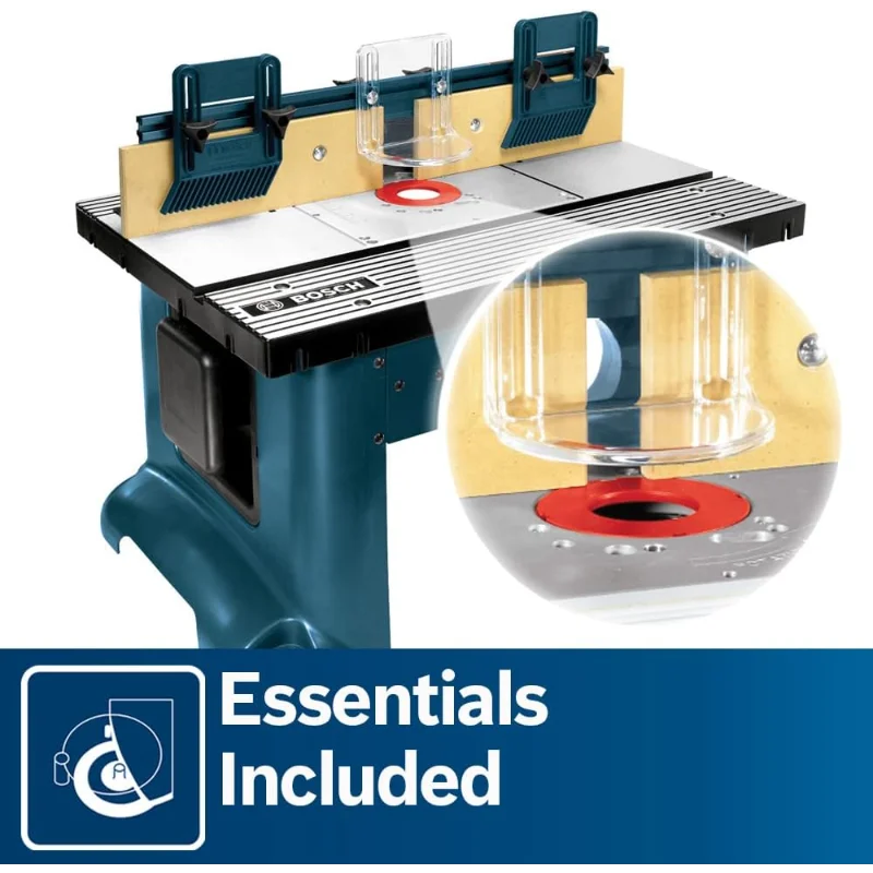 BOSCH RA1181 Benchtop Router Table 27 in. x 18 in. Aluminum Top with 2-1/2 in. Vacuum Hose Port
