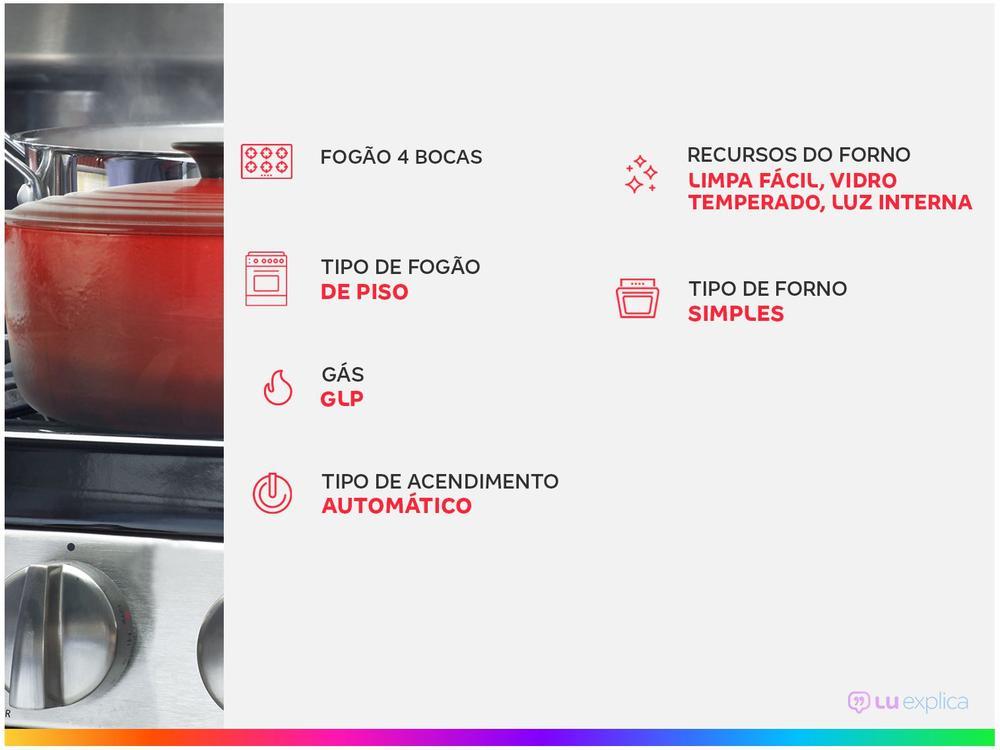 Fogão 4 Bocas Esmaltec