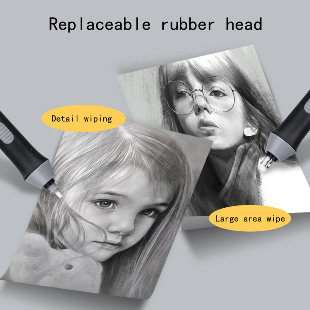 Tenwin-調整可能な電気ゴム消しゴム、ゴムリフィル付き消しゴム、スケッチ描画用のバッテリー電源、学校の文房具用品の消去