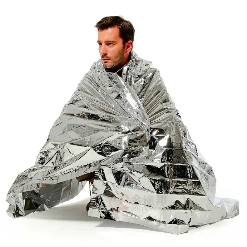 130x210cm cobertor de emergência de sobrevivência manter quente cobertor engrenagem de alívio de desastres acampamento cobertores térmicos cobertores de resgate primeiros socorros