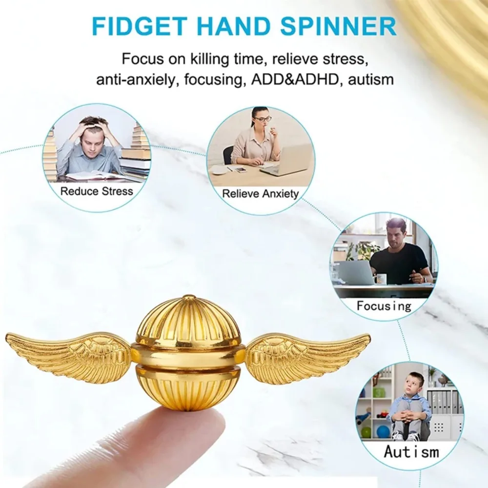 EDC Fidget Spinner jouet bout des doigts ailes rotatives Gyroscope anti-Stress jouet enfants adulte rotatif boule métallique bureau
