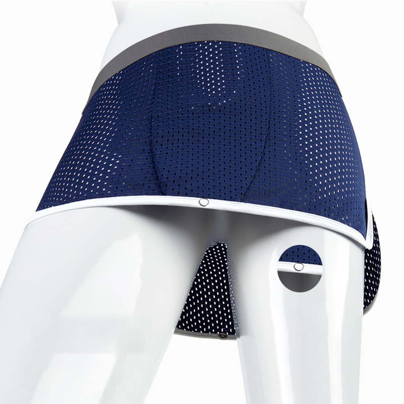 Männer Sexy Eis Seide Pfeil Hosen Unterwäsche Kleid Öffnen Gabelung Atmungsaktive Höschen Taste Einstellen Hodensack Trennung Unterhose Homme