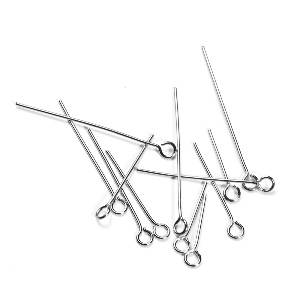 100 ชิ้น 0.6 มิลลิเมตรสแตนเลสสตีลน้ําทองสี Eye Pins Hooks DIY ต่างหูผลการค้นหาสําหรับงานฝีมือทําด้วยมือเครื่องประดับ 20/30 มิลลิเมตร