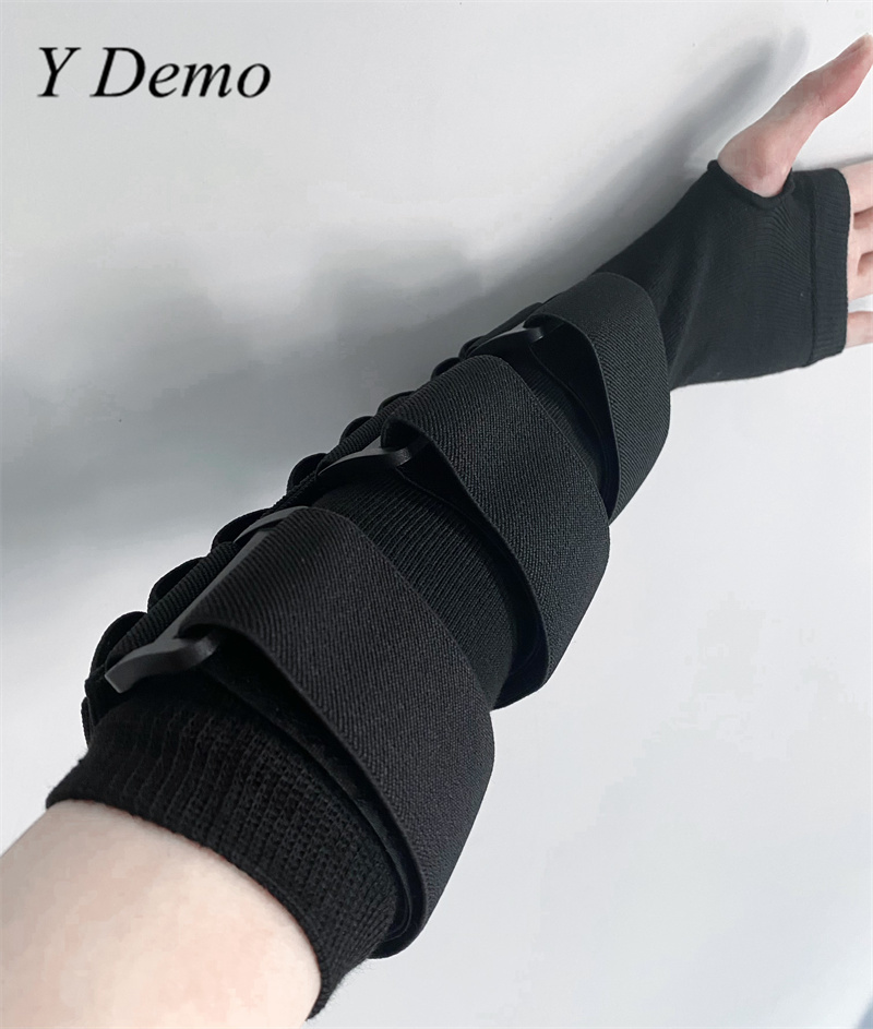Y Demo estilo Ninja manga de brazo multifunción Techwear correas de hebilla pulsera guantes ropa de calle accesorios ajustables al aire libre