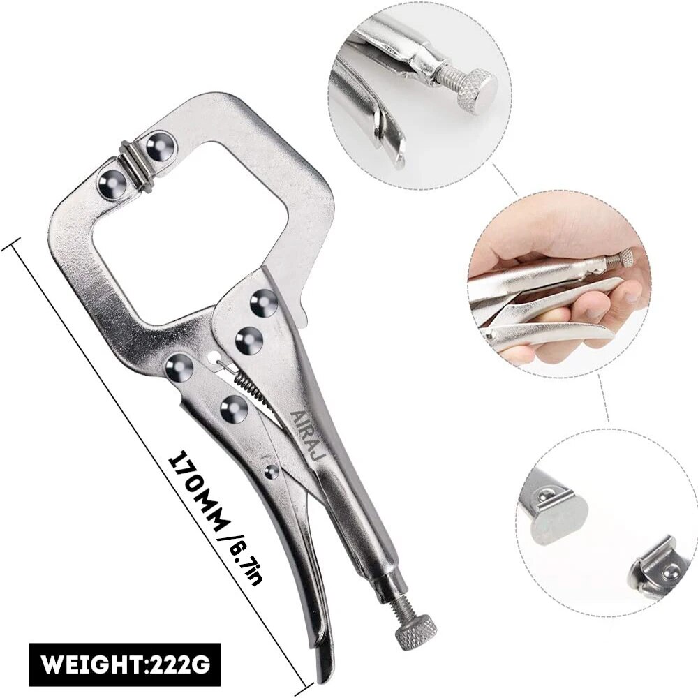 AIRAJ Alicate multifuncional de 7 polegadas, alicate de travamento eletricista de aço carbono, manutenção antiderrapante, ferramenta manual durável