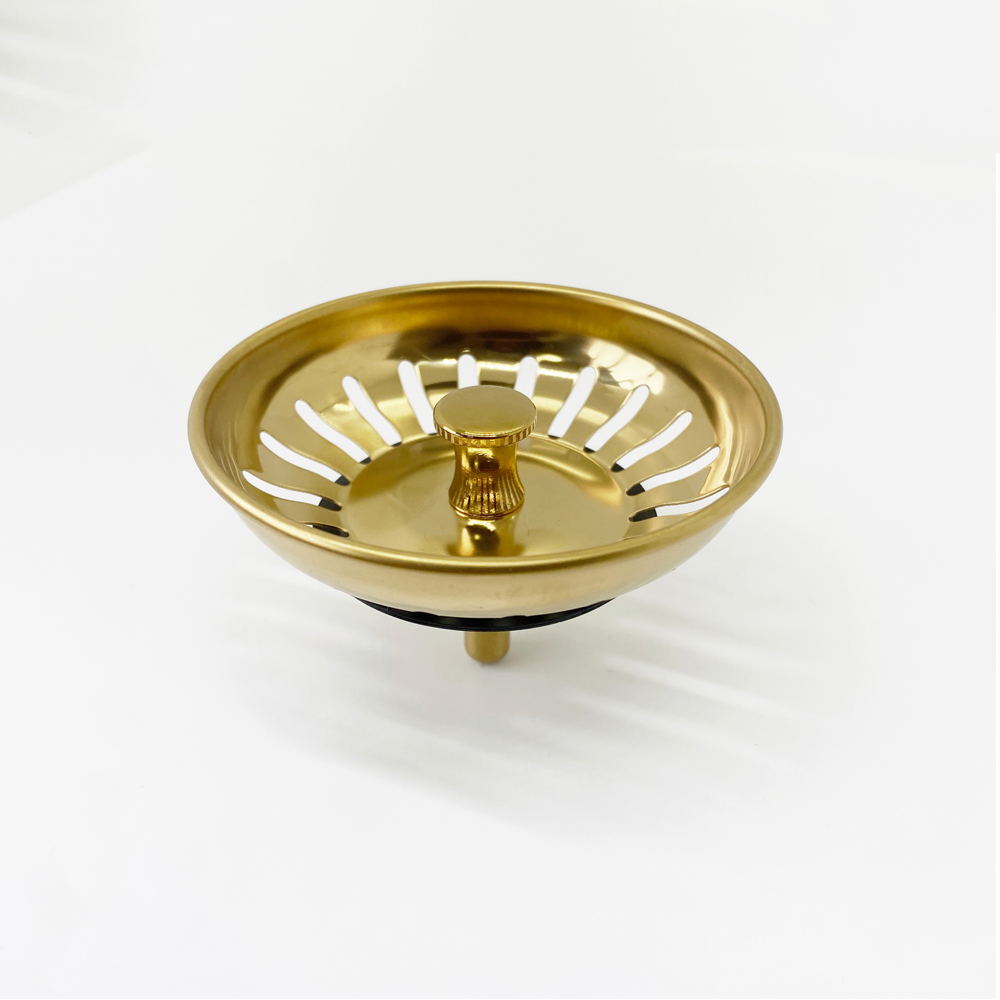 Golden Kitchen Sink Strainer Plug Drain Basket Filter Quality SUS 304 Durable Kitchen Waste Bowl Kit Basin Accessory Replacement